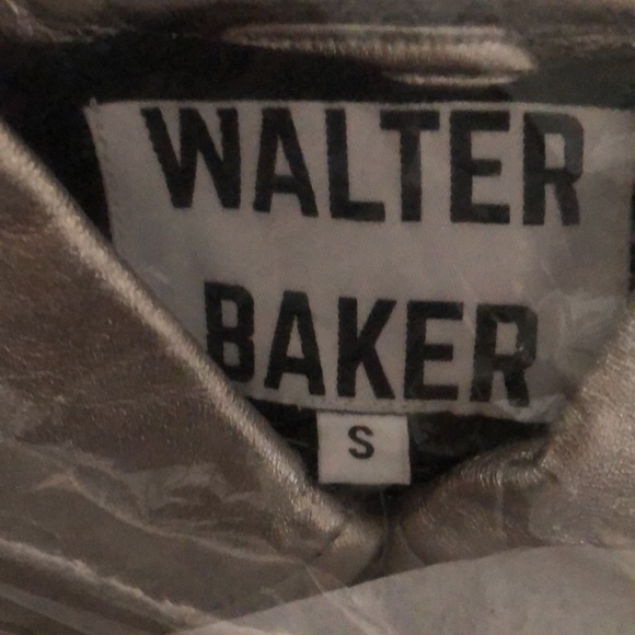 Walter Baker Allison Leather Moto Silver Jacket - Picture 15 of 16